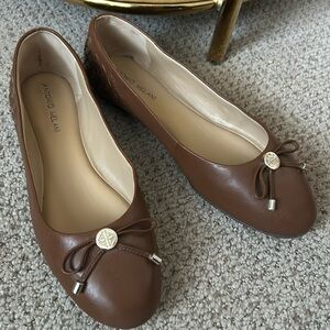 Antonio Melani Brown Leather Ballet Flats